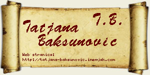 Tatjana Bakšunović vizit kartica